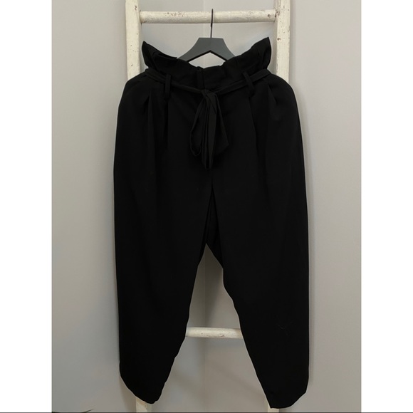 A New Day Black Paperbag Pants - Picture 1 of 4
